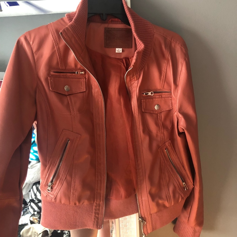 Pink leather jacket